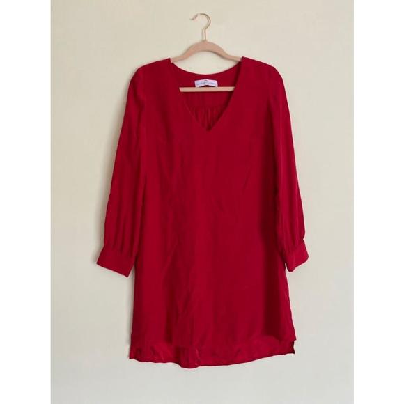 Women's Amanda Uprichard Red Silk Dress Size S - Picture 1 of 6